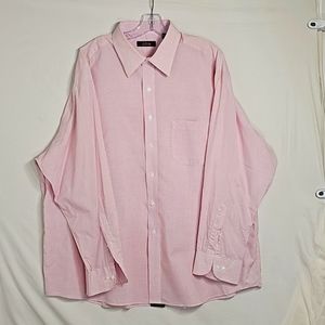 Beautiful pre-owned Tasso Elba dress shirt 18.5 pink and white stripes